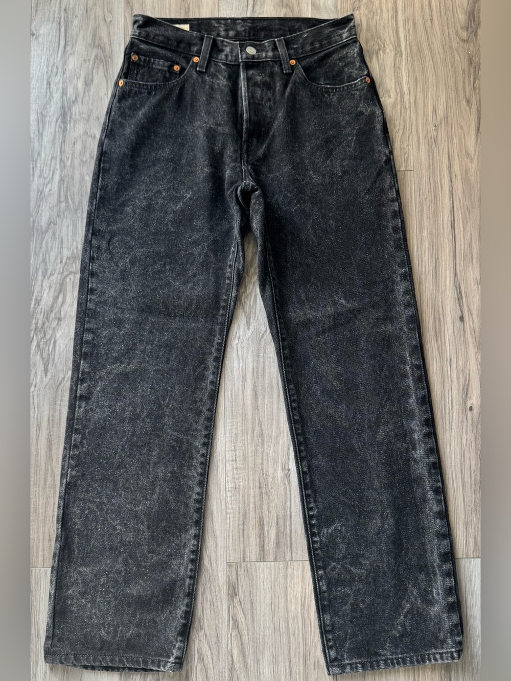 Levi's 501 90s Women’s Acid Washed Black Jeans Sz 27